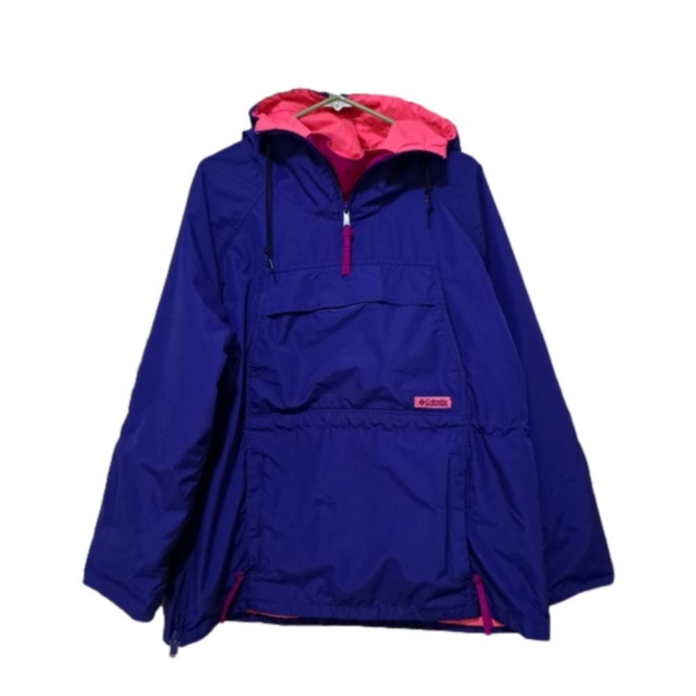 Vtg Columbia '80s Blue/Purple Windbreaker Anorak XL